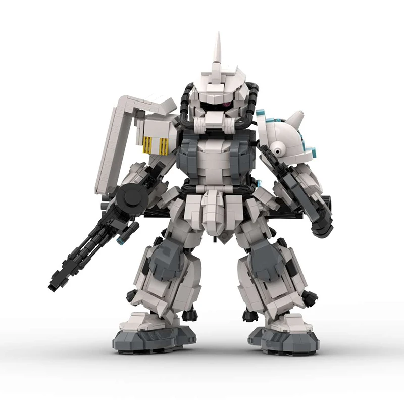 MOC Animation Mecha Robot Series White Wolf-Zaku Building Blocks Assembly Model White Robot Bricks Toy Festival Gift