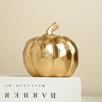 Gold Cutout Pumpkin Sculpture – Rustic Harvest, Thanksgiving & Halloween Garden Decor 1