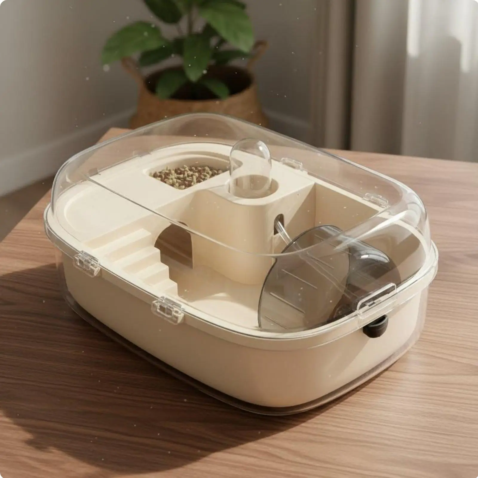 Acrylic Hamster Enclosure Split Design Easy to Clean Large Pet Cage with Ventilation Complete Habitat for Hamsters or Rodents