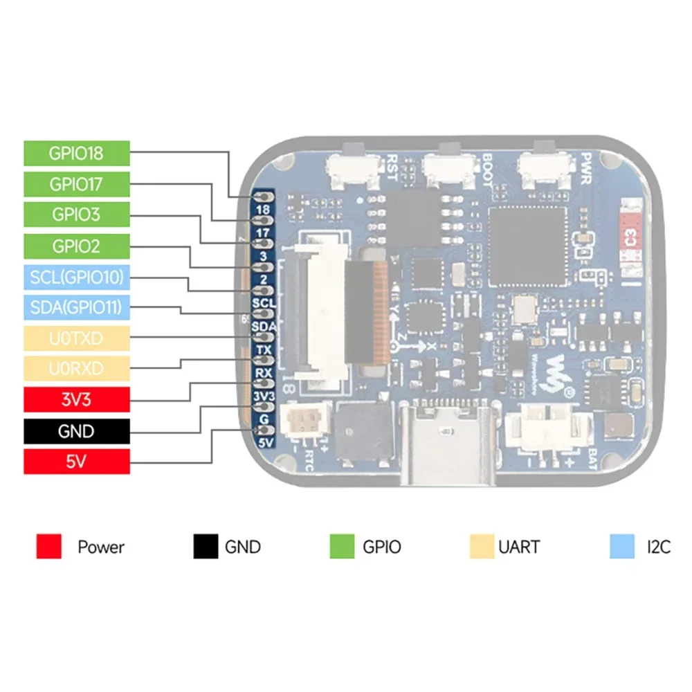 ESP32-S3 1.69" 240x280 262K Color Touch LCD Development Board w/Accel & Gyro Sensor, LVGL & Arduino/MicroPython Support