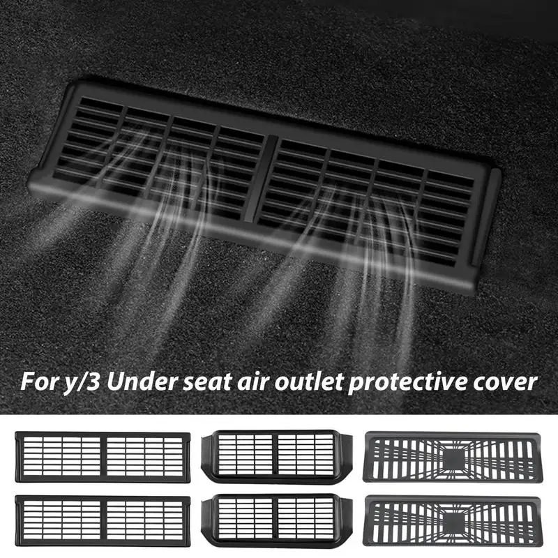 for Tesla model 3/Y  Under Seat Rear Seat Air Vent Cover 2 pcs AUTO Air Flow Outlet Vent Grilles Protector For Tesla model 3/Y