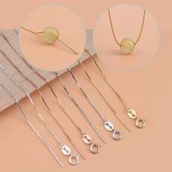 S925 sterling silver gold-plated chain melon seed buckle simple box chain necklace female short clavicle chain box chain