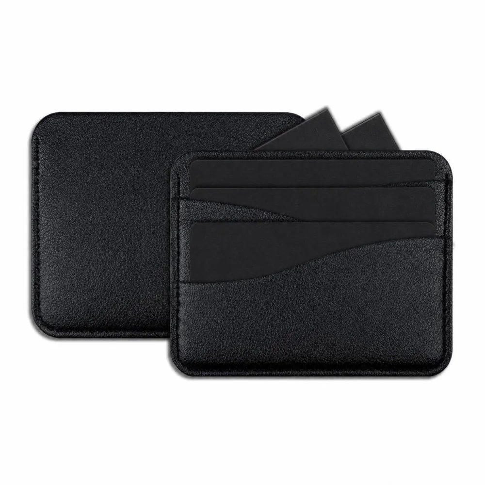 Korean Style Solid Color Card Bag Ultra-Thin Multi-Functional Credit Card Holder PU Leather Bank Card Case Women Men