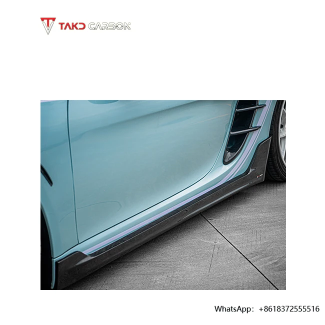 

TAKD Carbon Car Data Development Dry Carbon Fiber B-Style Side Skirts Extensions for Porsche 718 Boxster Cayman