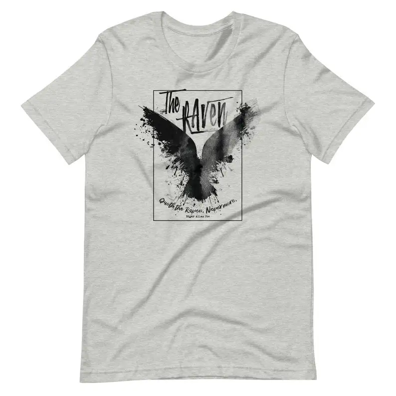 

The Raven T Shirt, Unisex Short Sleeve Gothic Shirt, Aesthetic Black Crow Tee Shirt, Unique Gift for Bird Lovers