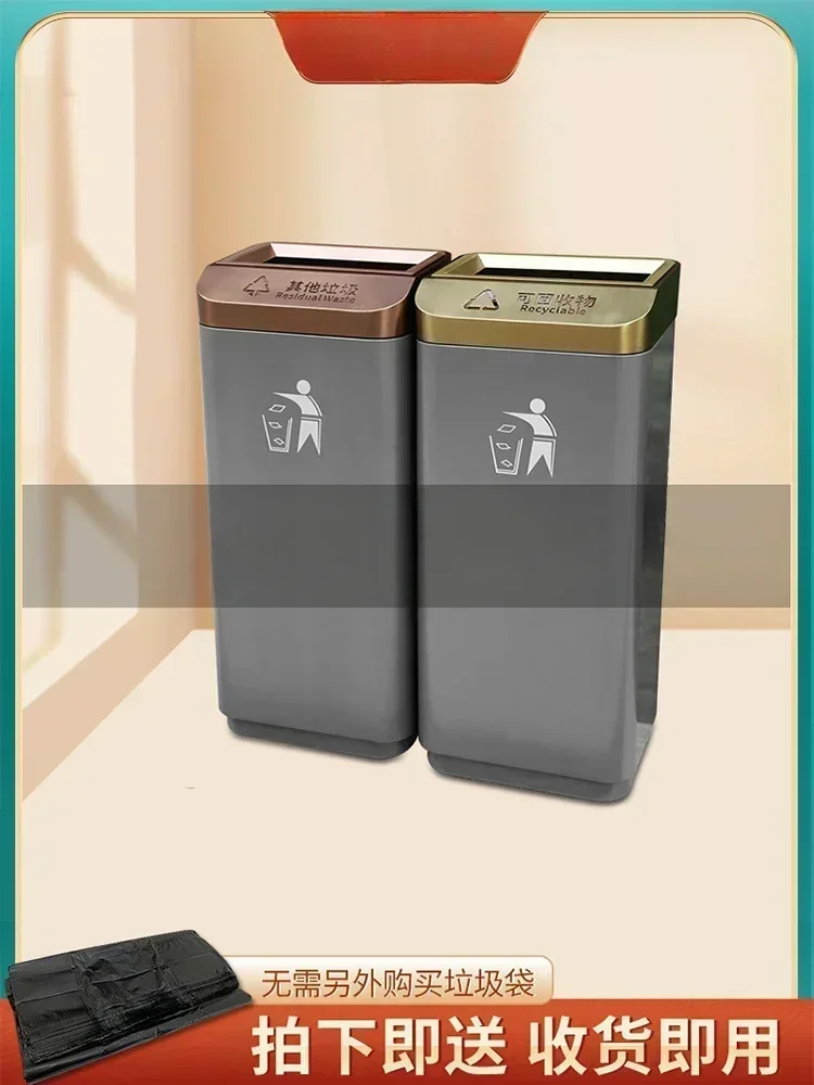 Stainless steel direct throw trash can vertical commercial hotel lobby shopping mall office building elevator entrance Hot sales