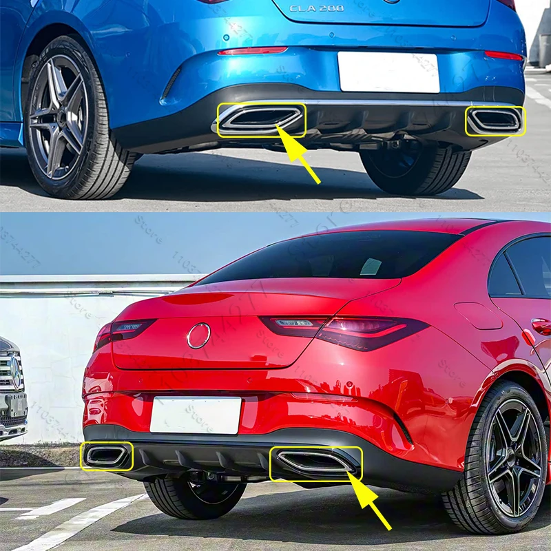 Für 2019–2025 C118 Mercedes Benz CLA180 CLA200 CLA220 CLA250 CLA180d Auspuffspitzenabdeckung Zierleisten 1184920100 1184920200 – Detail 2