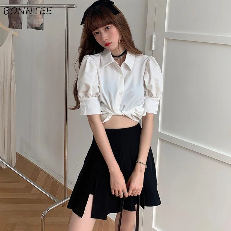 Plaid Tanks Sets Women 3 Pcs Sweet Design Shirts Preppy Style Ladies Mini Skirts Folds Summer Side-slit Stylish Casual Daily BF