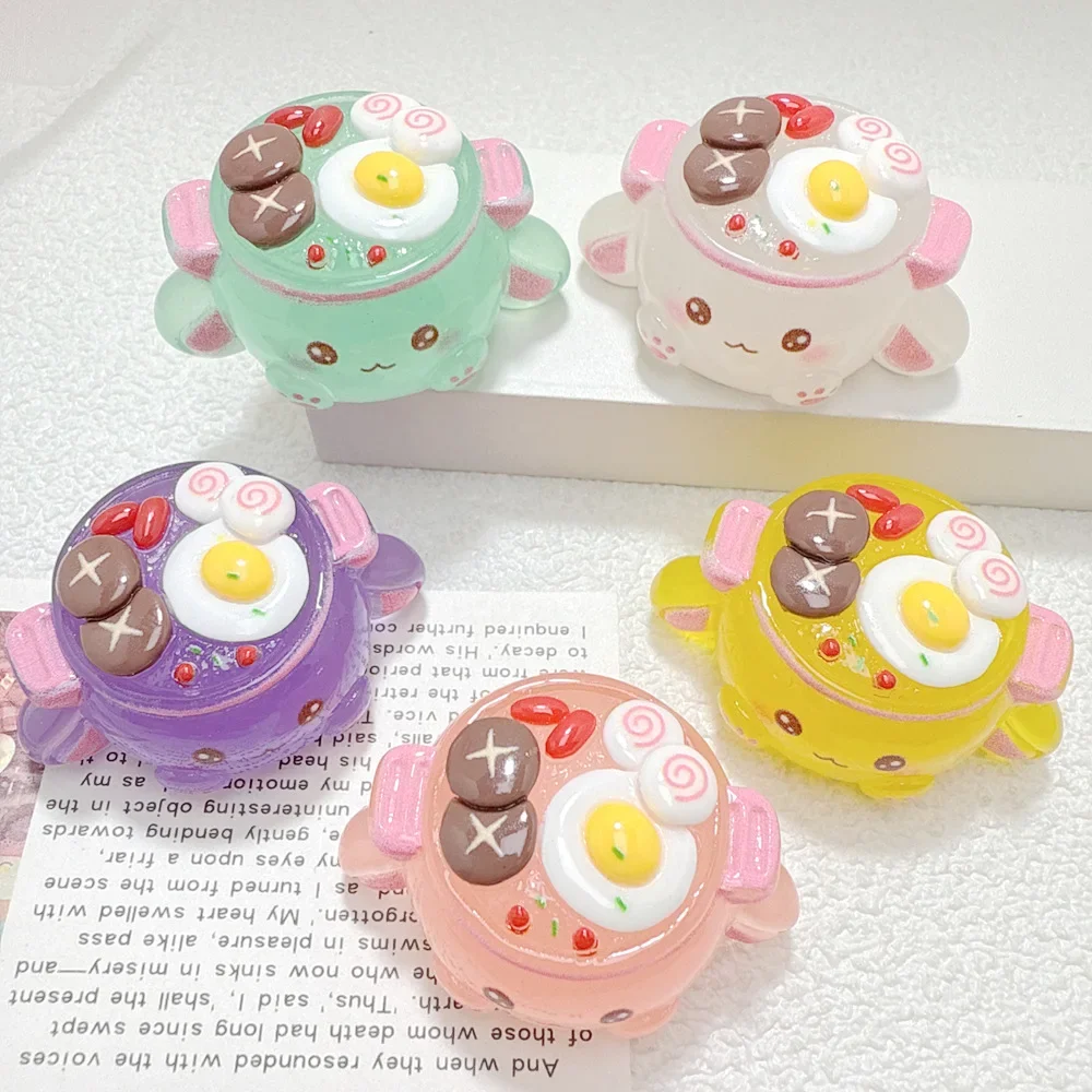 Glow in The Dark Cartoon Pot 3D Flatback Miniature Resin Figures Simulation Toys for Car Dashboard Home Desk Decor Creative Gift