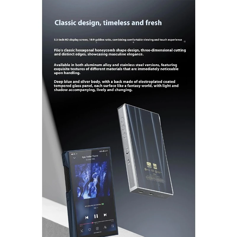 Android10 USB 14 Bluetooth 5.0  M23 Hi-Res HIFI Portable Music MP3 Player  AK4191EQ + AK4499EX DAC MQA PEQ THX AAA78 AMP