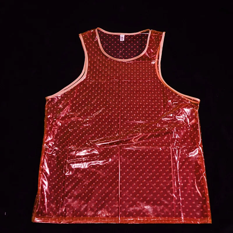 

ПВХ водонепроницаемый горошек графический мужской топ на бретелях живое шоу костюмы сценический танец DJ клуб музыка