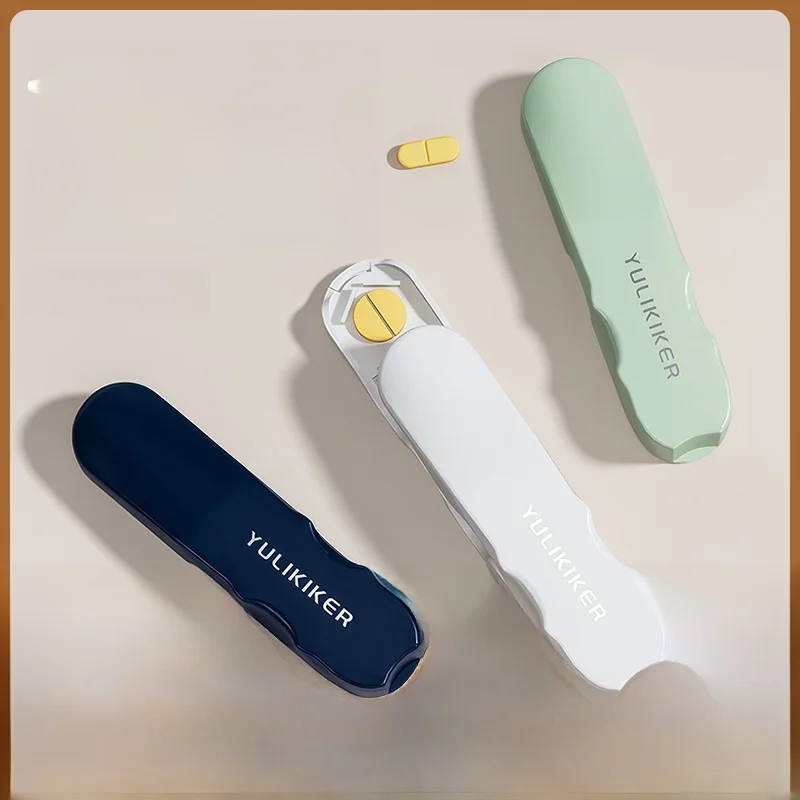 ポータブル薬剤分割ツール高品質対2カット薬剤カッタータブレット分割器デバイス持ち運び簡単ミニ薬箱