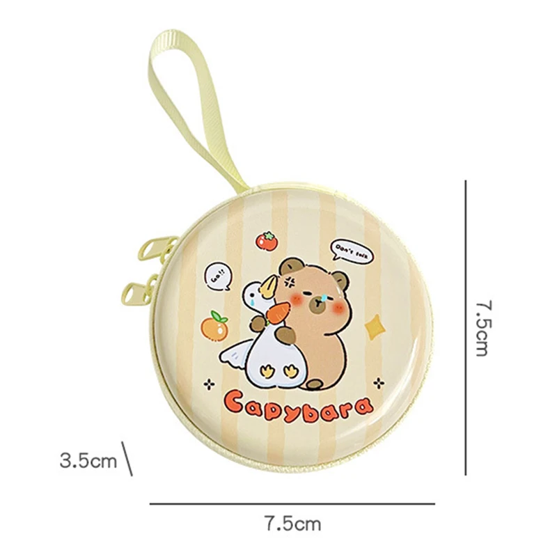 Cartoon Tinplate Capybara Mini Coin Bag Purses Kawaii Cartoon Multi-functional Wallet Portable Creative Storage Bag Purse Gifts