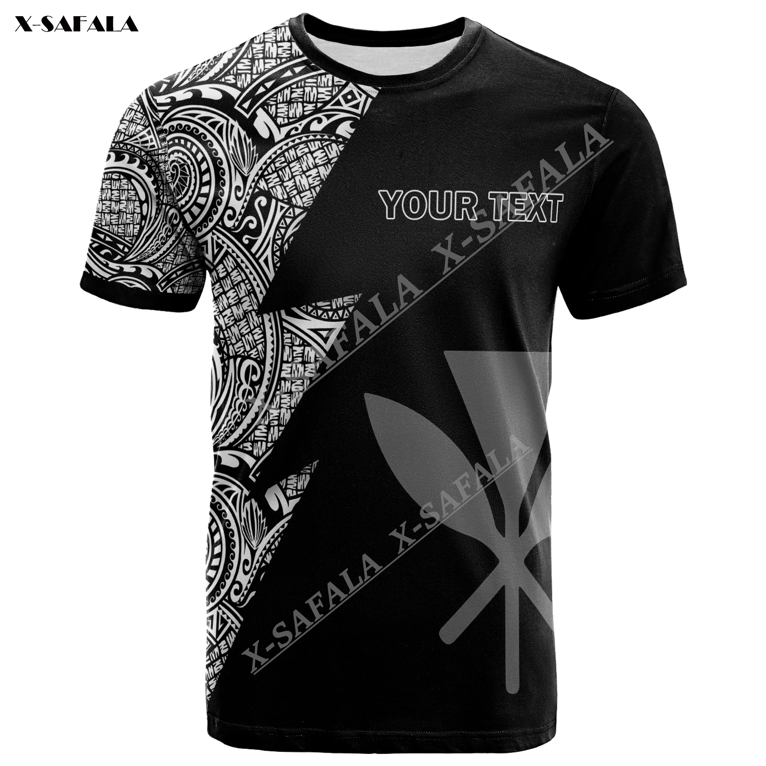 Kanaka Hawaii Polynesian  Waves Plumeria Custom 3D Print Men T-Shirts Tops Tees Short Sleeve Casual Milk Fiber Quick Dry Summer