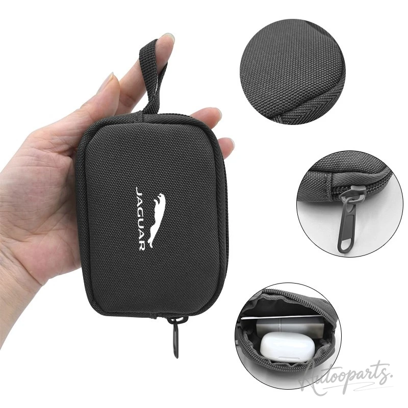 Car Key Case Keychain Mini Storage Key Bag Card Pouch For Jaguar XFL XEL E-PACE F-PACE F-TYPE XJ I-PACE X-X16 XE XK C-X75 X-TYPE