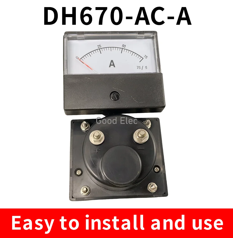 DH670 AC 1A 2A 3A 10A 15A 20A 30A 50A 100A 1-500A AC Analog Amp Panel Meter Current Ammeter Mechanical Pointer  Ampere Meter