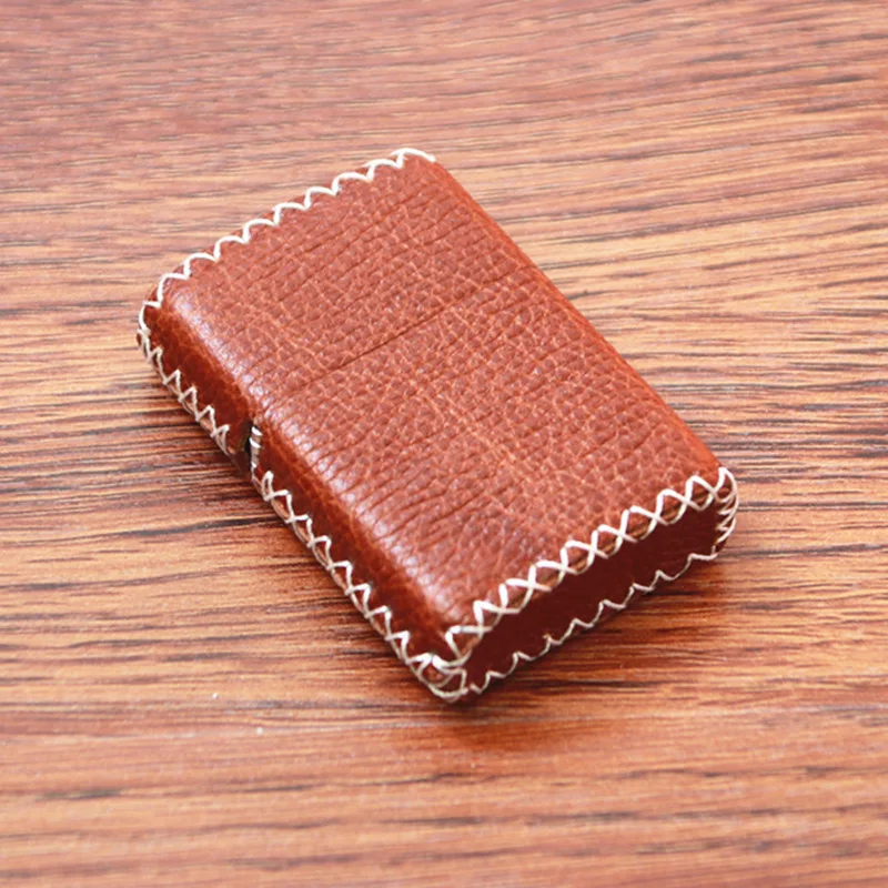 Genuine Leather Lighter Case Cowhide Custom Protective Sleeve Lighter Storage Holster Belt Bag Handmade for Zippo Lighter Case