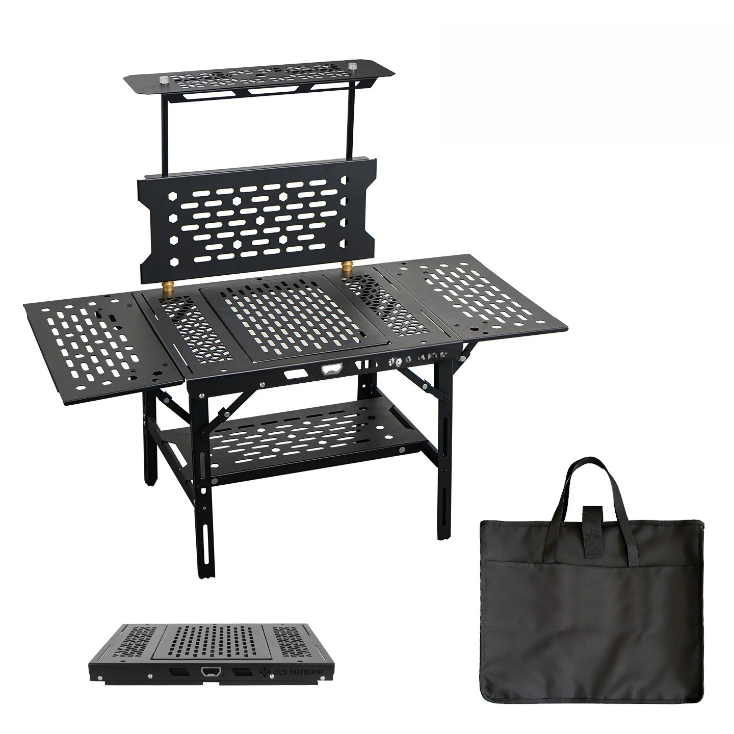Outdoor aluminum alloy quick-open table IGT expansion table camping folding table multi-functional tactical picnic barbecue