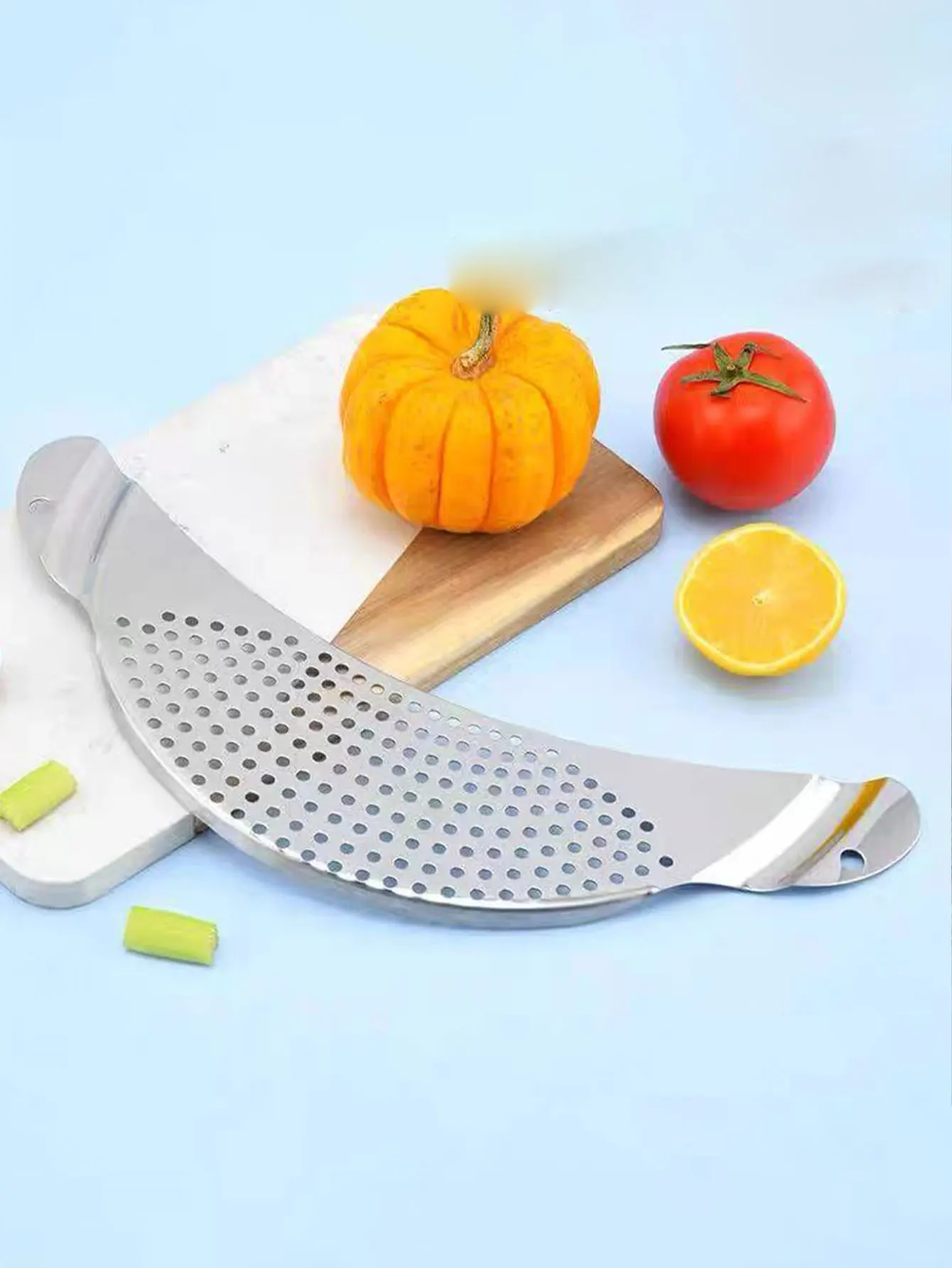 

Фильтр для воды из нержавеющей стали, сито для овощей, фильтр для края кастрюли в форме полумесяца, разделитель остатков, дренажная доска, 1 шт.