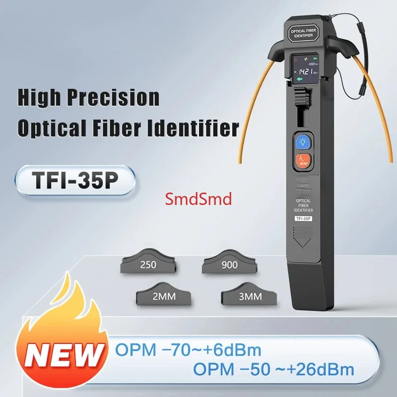TFI-40V TFI-45 Optical Fiber Identifier + VFL + LED light, OFI Live Fiber Identifier Detector