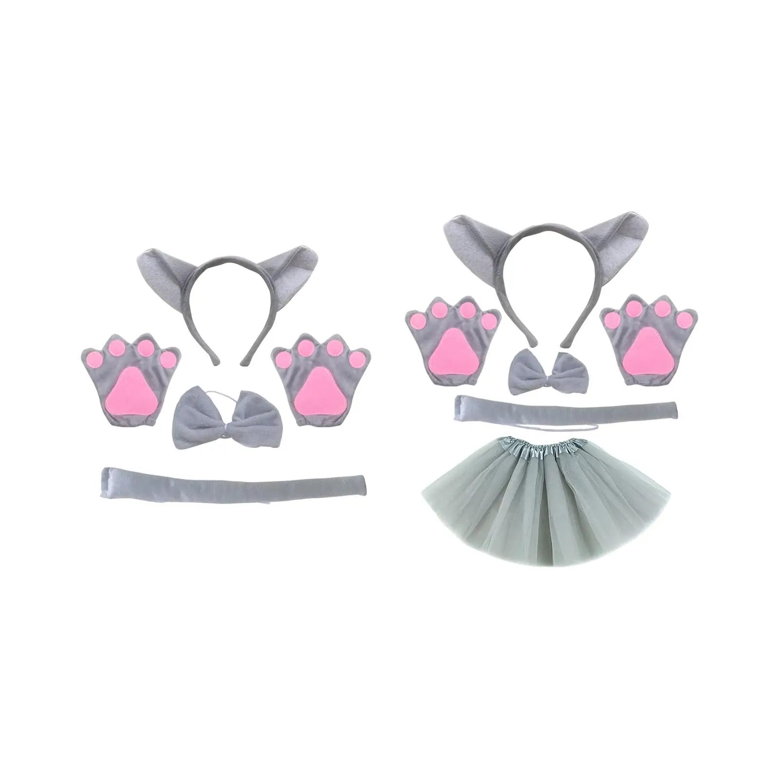 Accessoires de Costume de Loup pour ixd'Halloween pour Enfant, Oreilles, Bande de Sauna, Pattes, Arc, Queue, Jeu Dramatique, Carnaval, Cosplay