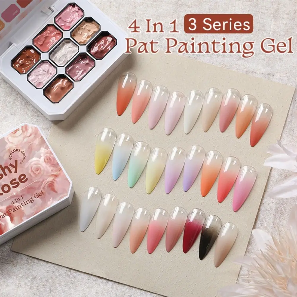 9-color 4IN1 Pat Ombre Gel Nail Polish High Saturation Varnishes DIY French Nail French Nail Manicure Delicate Manicure Gel