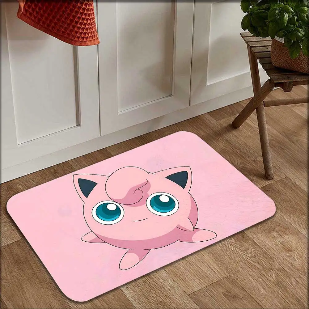 Alfombras de baño Kawaii Jigglypuffs، felpudo deentrada، alfombra de bienvida، decoración de cocina، alfombras suaves para