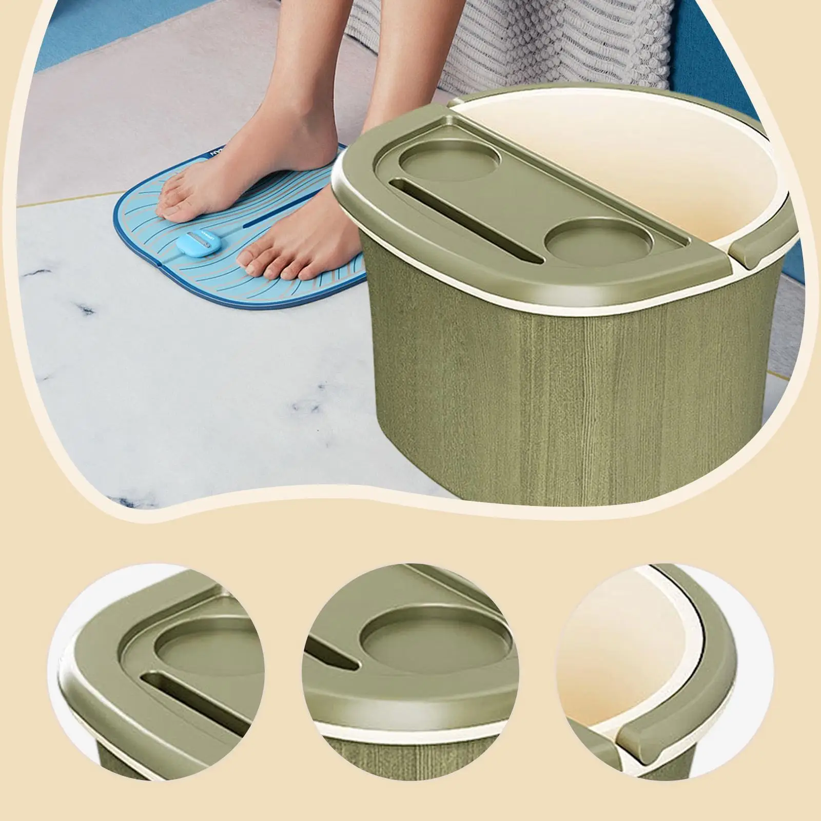Foot Bath Soak Tub Feet Soaking Tub,Multifunctional,Space Saving Feet Bath Basin SPA Foot Bucket for Camping Home Living Room
