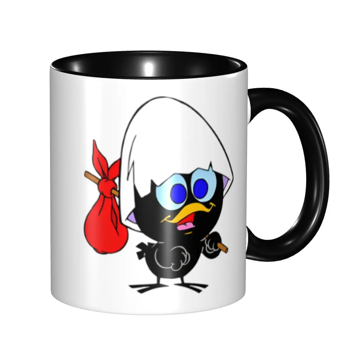 

Calimero Black Chicken Cartoon Comic Coffee Mug DIY Personalized Ceramic Tea Milk Mug Cup
