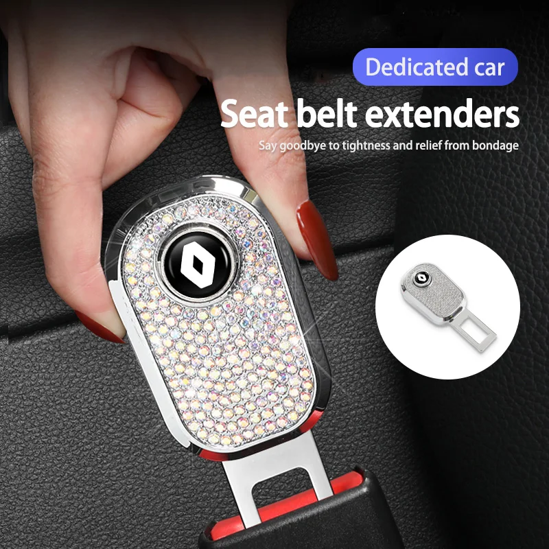 Car Seat Belt Clip Diamond Metal Extenders Lock Buckle Plug For Renaul Koleos Kadjar Scenic Megane Sandero Grand Sill