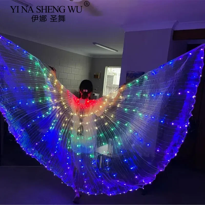 

Belly Dance LED Butterfly Wings Party Festival Performance Fluorescen Isis Wings Belly Dancing Carnival Costumes Shows For Adult