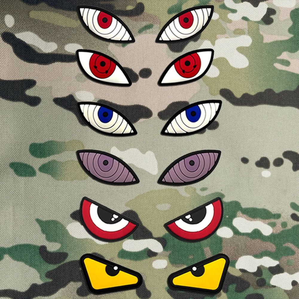A Pvc Morale Patch Sticker with an Eye Pattern, Luminous Effect, Perfect for Use on Armbands, Backpacks, Tactical Vests, and Clothing Decoration, Embroidered Patch, Soft Rubber