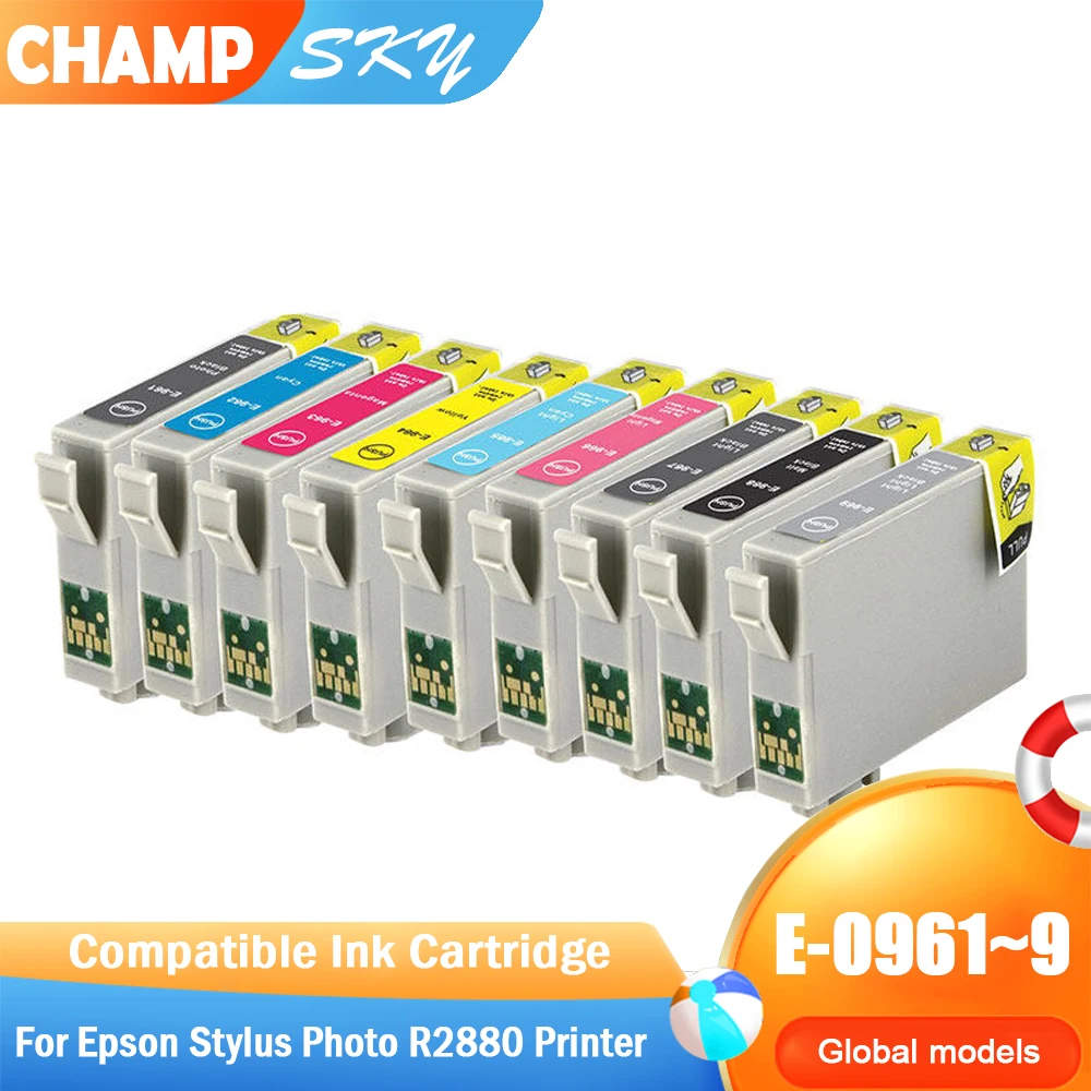 Quality Compatible Ink Cartridges For T0961 - T0969  , For Epson Stylus Photo R2880 .  [Photo Classic Ink Inside]