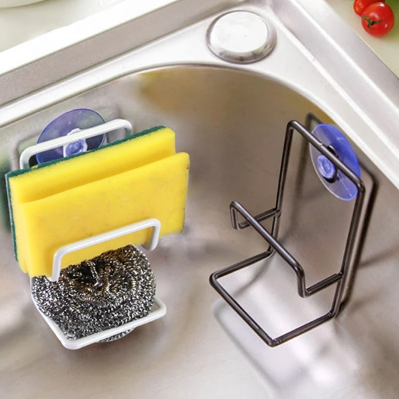 Bồn Rửa Kệ Chứa Miếng Bọt Biển Xà Phòng Áo Dishcloth Giá Đỡ Hút Thoát Nước Thả Vận Chuyển