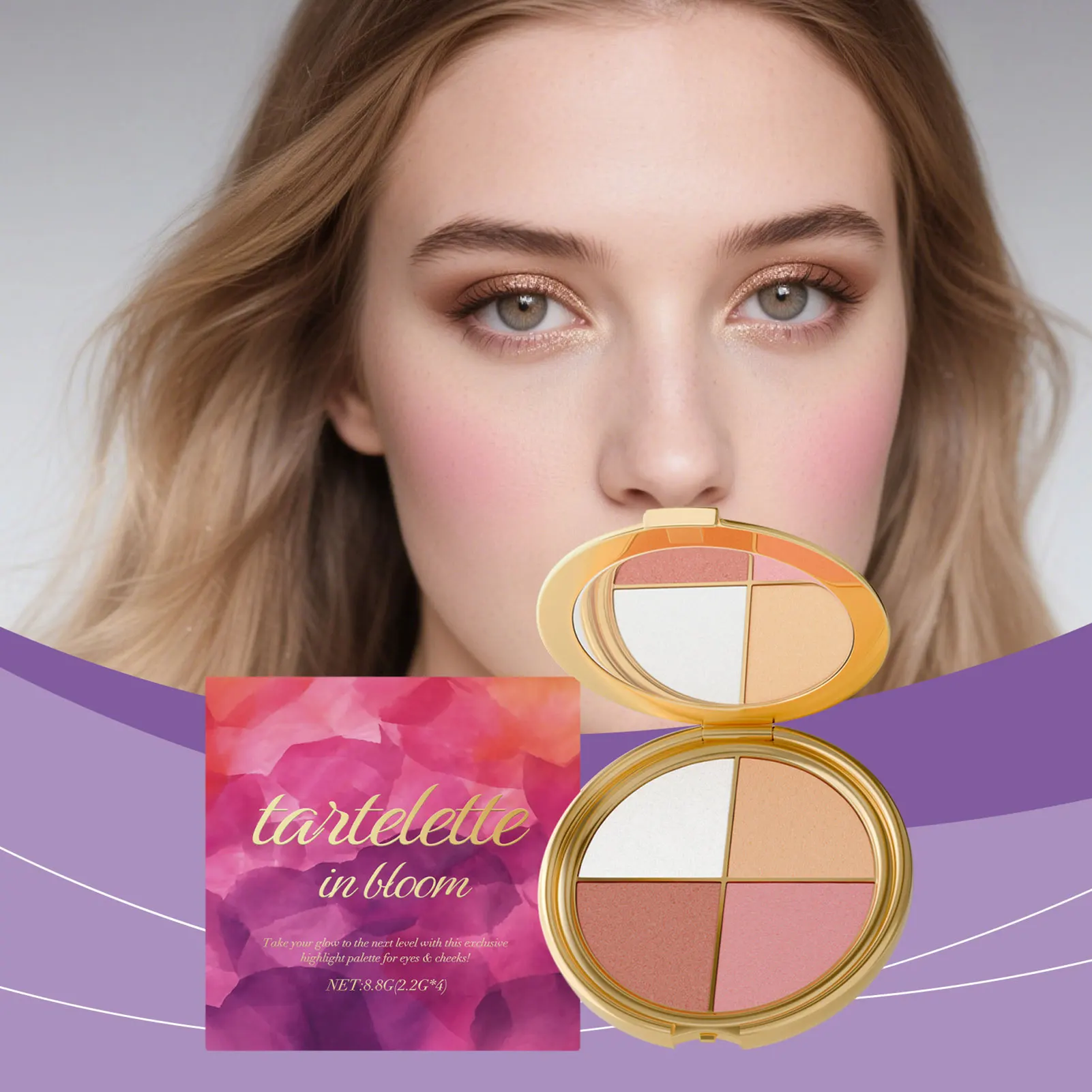Eyeshadow Blush Palettes Contouring Makeup Kit Eye Makeup Highlighter For A Fresh-Look All Day Long Lasting Makeup Looks