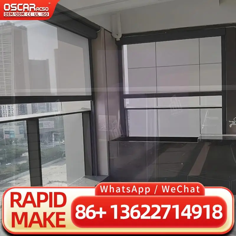 Outdoor Automatic Rollup Rolldown Blinds for Patio Balcony Garden Rolling Blind