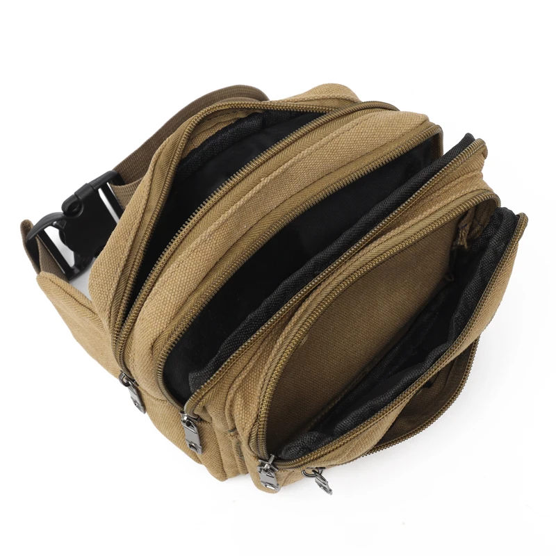 กระเป๋าคาดเอวผ้าใบกลางแจ้งของผู้ชาย - กระเป๋าคาดเอวความจุสูงทนทานสําหรับกีฬาและการเดินทาง (กระเป๋าใส่โทรศัพท์กันน้ํา)