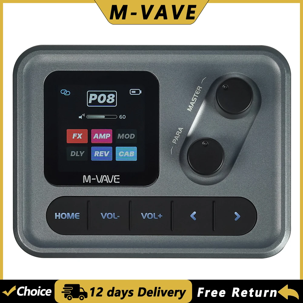 

Карманный усилитель M-VAVE, гитарный мультиэффектный процессор, усилитель, 80 предустановленных тонов, 20 AMP, хранение моделирования, перезаряжаемый усилитель