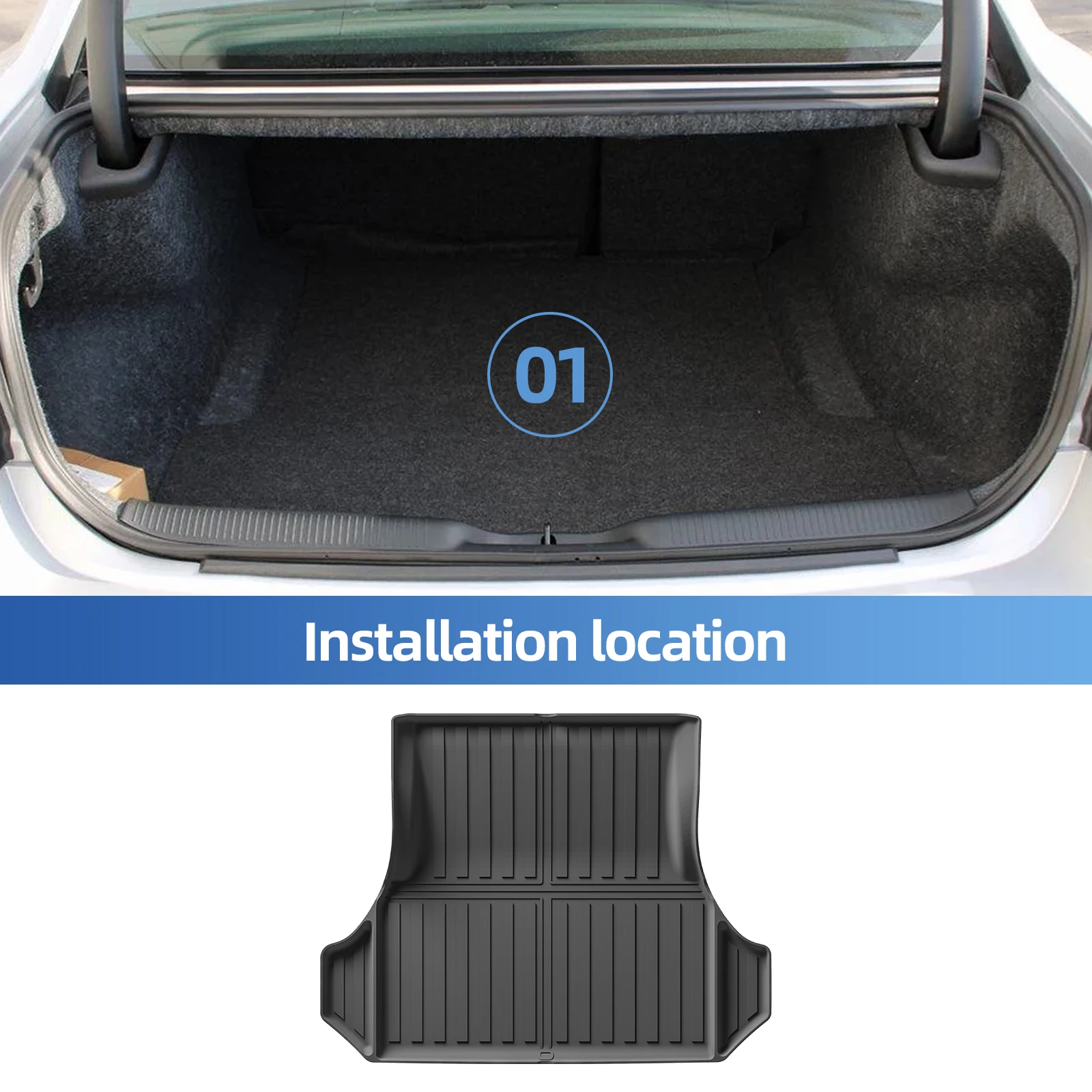 for Dodge Charger AWD (Not fit RWD) 2011-2023 US Version TPE 3D Car Floor Mats Cargo Liner Trunk Pad Accessories Black