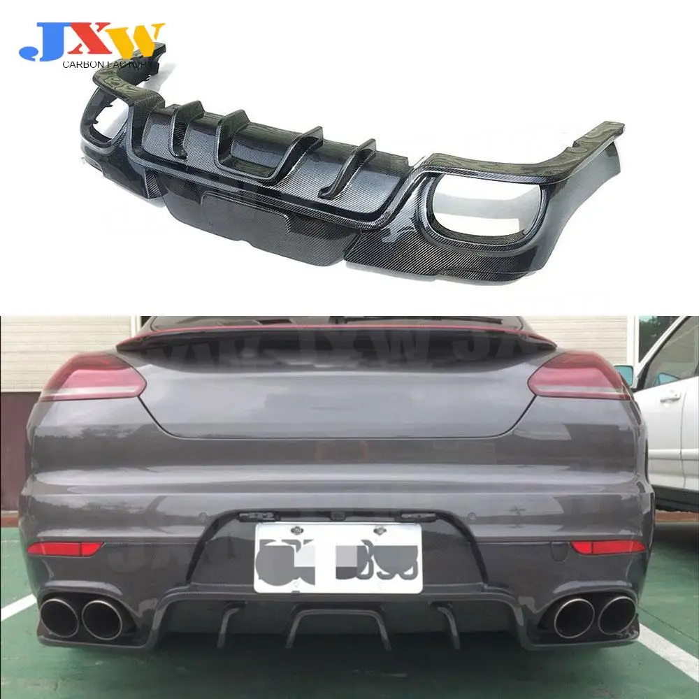 Carbon Fiber Rear Bumper Diffuser Lip For Porsche Panamera 970 GTS Turbo S Hatchback Facelift 2014 - 2016 Rear Bumper Diffuser