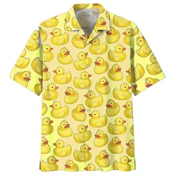 New Duck 3d Print Hawaiian Shirt Man Short Sleeve Casual Beach Shirts Funny Single-Breasted Blouse Men's Clothing Free Shippping