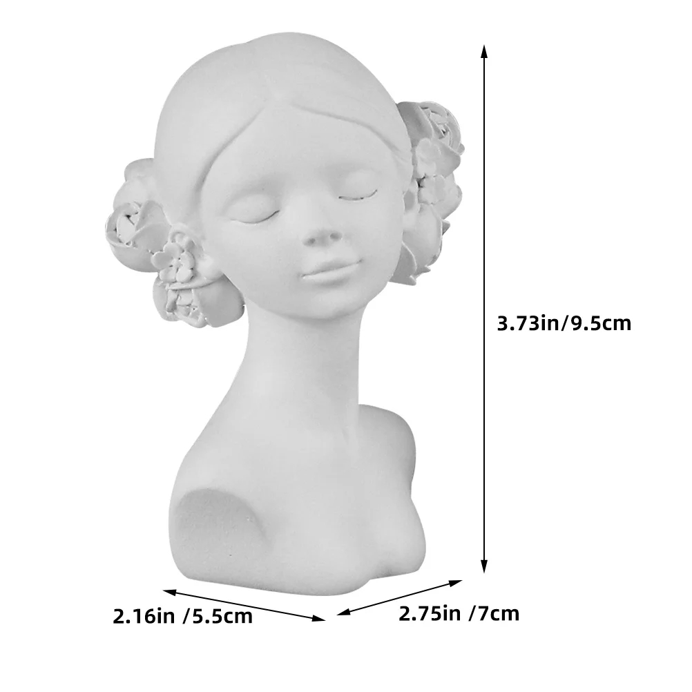 Girl Bust Closed Eyes Beautiful Statue Home Garden Decoration Desktop Ornament Home Furnishing Mini Sculpture