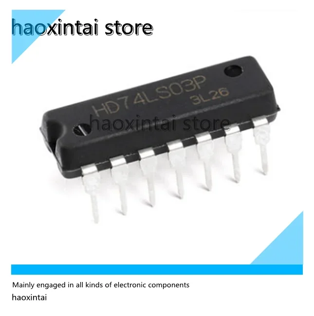 

10PCS HD74LS03P Original authentic straight plug HD74LS03P DIP-14 NAND gate/with open collector logic chip