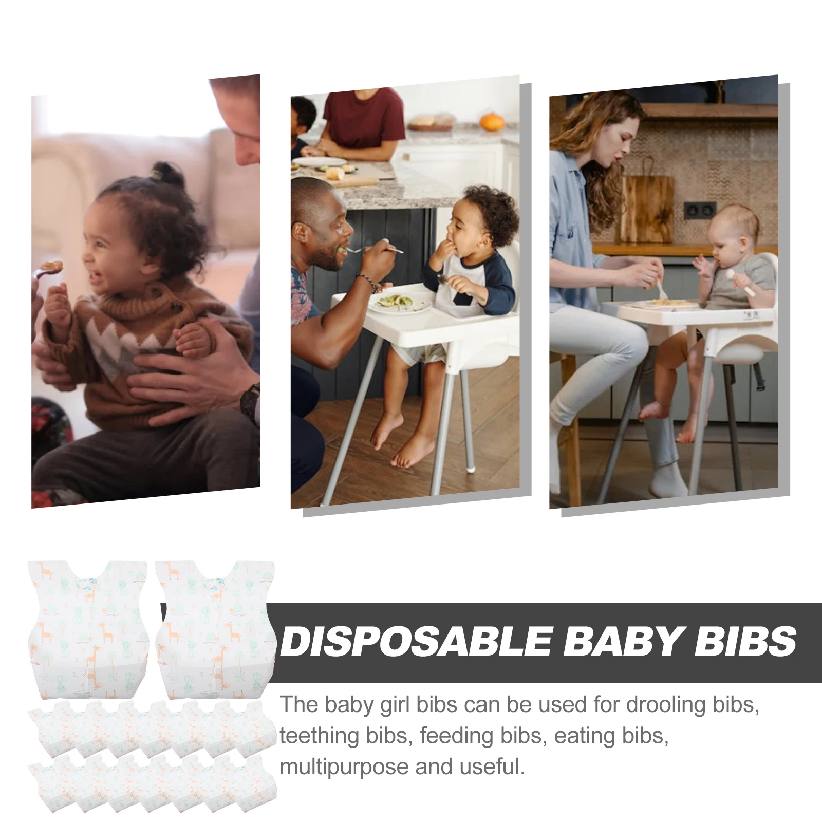 

20 Pcs Feeding Children's Rice Bag Baby Bibs Disposable Toddler Water Proof Eating Travel Girl