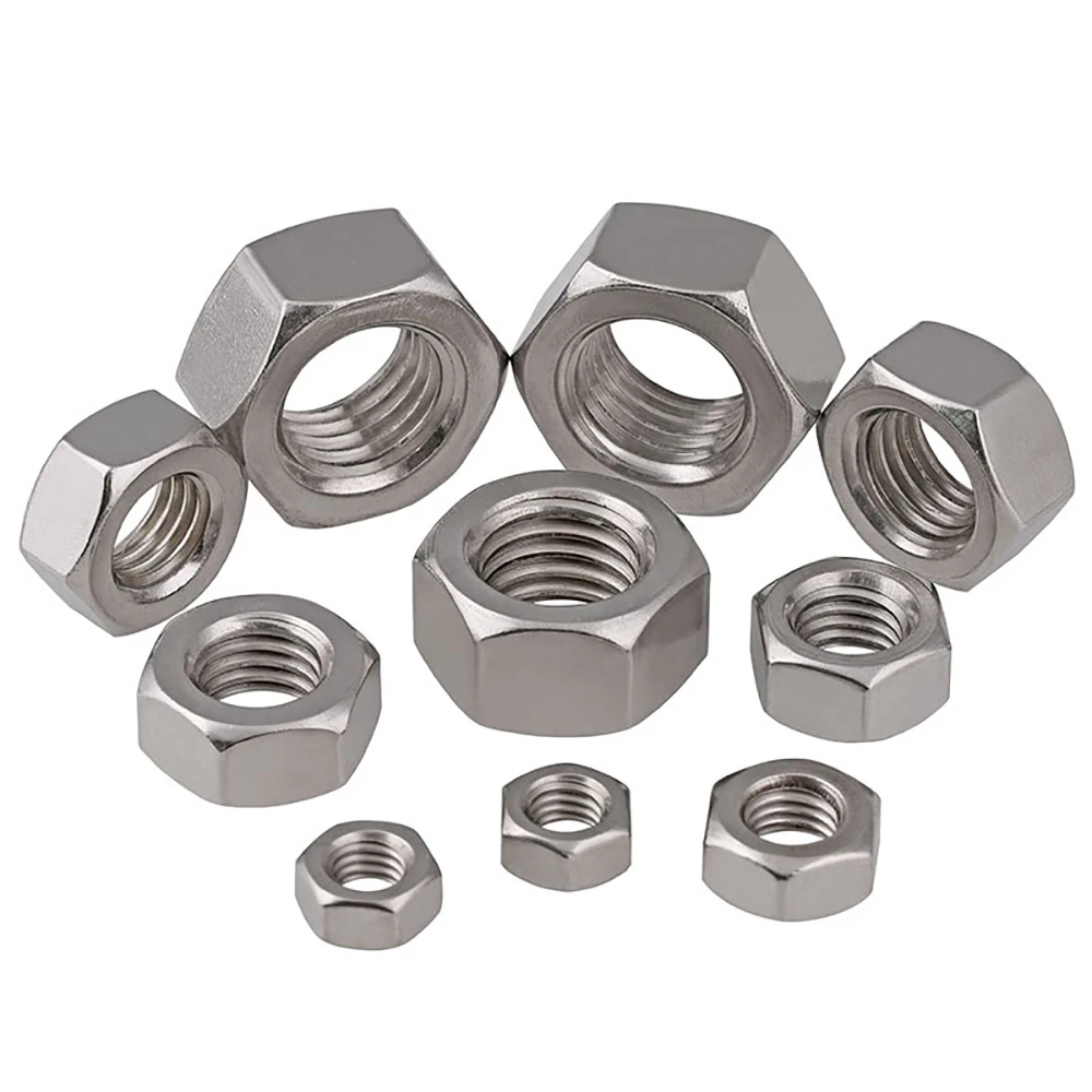 DIN934 GB6170 Hexagon Nuts SUS304 Steel Multi Thread UNC UNF BSW 0# 2# 4# 6# 8# 10# 12# Inch Size Hardware Nuts