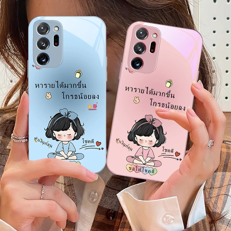 

Good luck Cartoon Girl For Samsung M 02 12 Note 8 9 10 20 A 01 A02 A03 Core 04 A05 06 10 12 13 14 15 A16 glass Ultra phone case