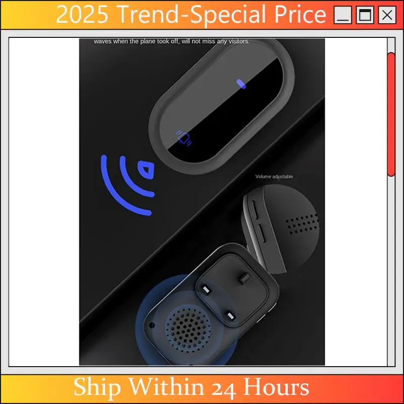 

CHYY Top Wireless Doorbell Waterproof Smart Doorbell IP68 Home Door Bell Intelligent 4-Level Volume Control 38 Songs