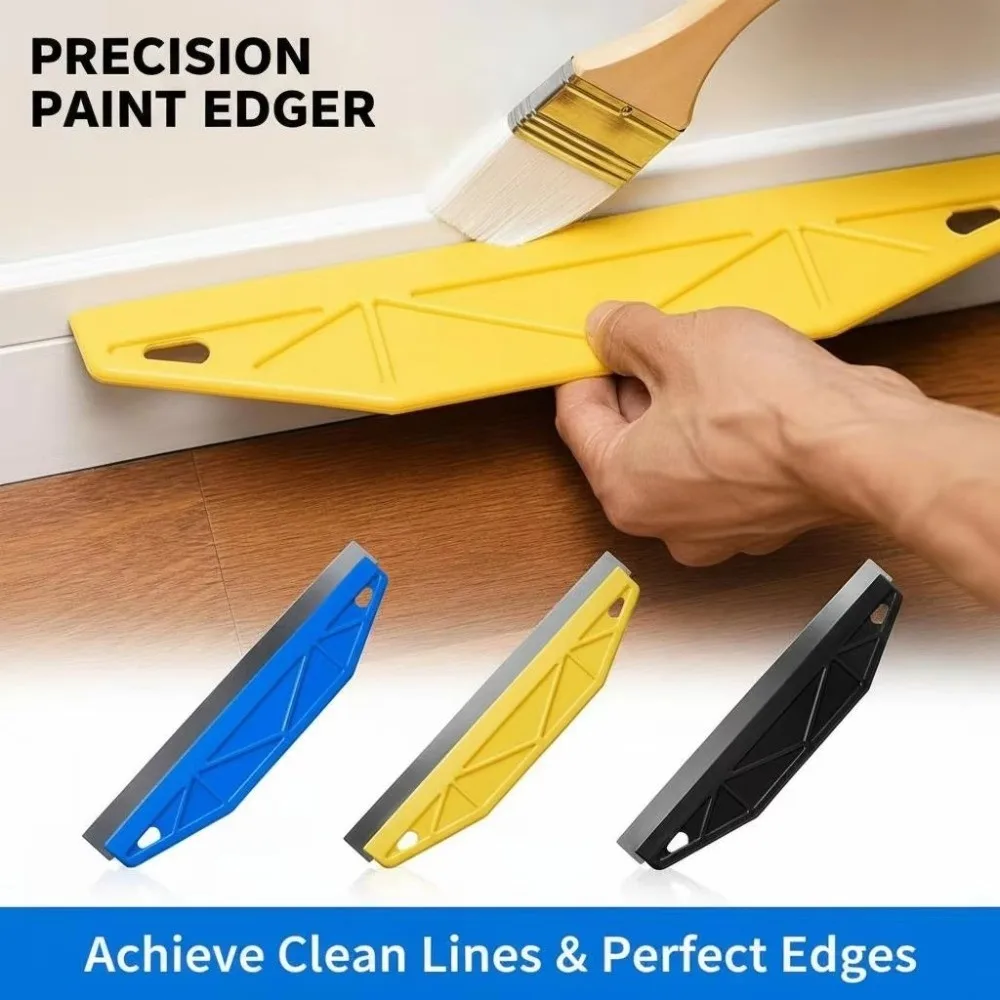 Heavy-Duty Wall Cleaning Scraper Ergonomic Handle Stainless Steel Wallpaper Scraper Multi-Purpose Sharp Paint Edger Tool