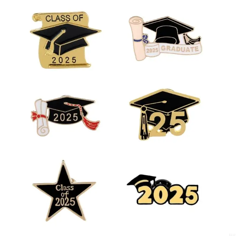 920L Elegant Graduation Caps Brooch Pin Beautifully Crafted Graduate Caps Pin Badge Adornment Enhancing Ceremony Attire