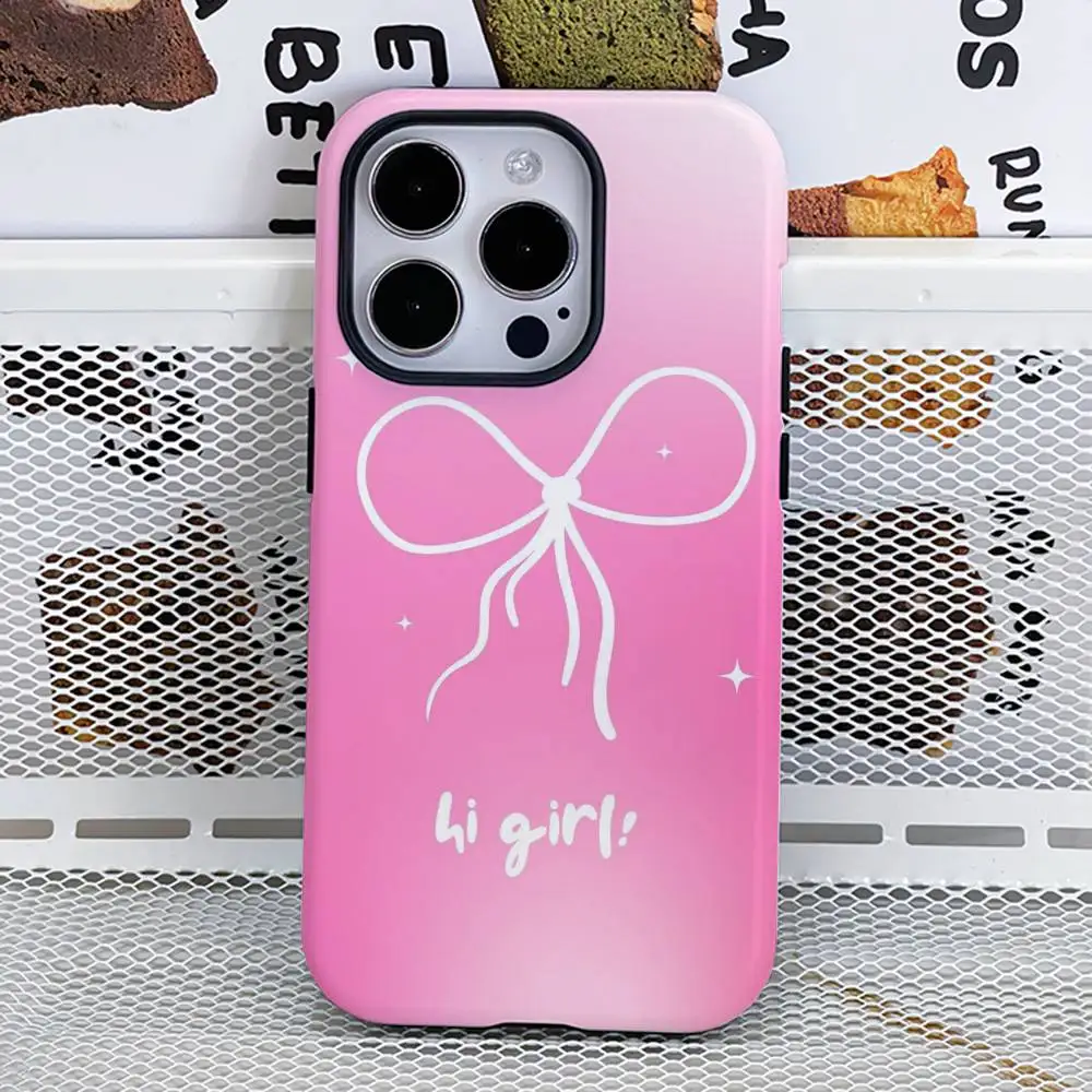 Custodia per telefono carina con sfumatura rosa e bianca per iPhone 16 15 14 13 12 11 Pro Max Plus